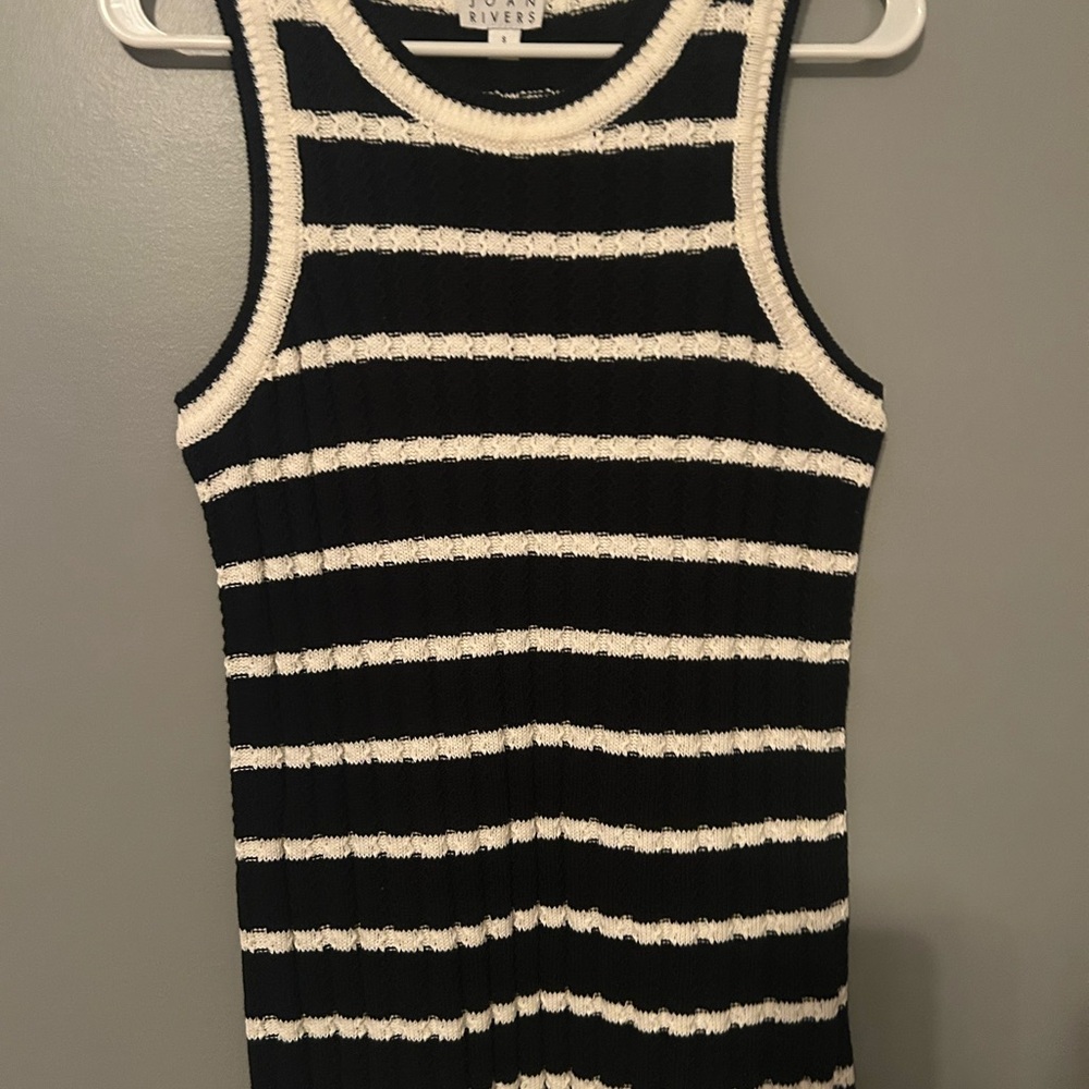 Joan Rivers Black and White Striped Crew Neck Sweater - Picture 8 of 8